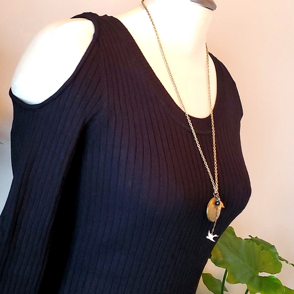 Pink Rose Ribbed Sweater Dress - Picture 3 of 6